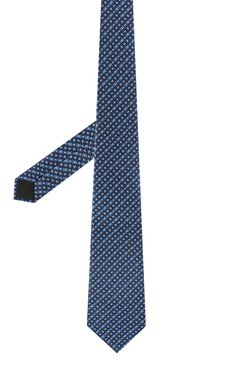 Мужской комплект из галстука и платка LANVIN синего цвета, арт. 4256/TIE SET | Фото 2 (Принт: С принтом; Стили: Классический; Материал: Текстиль, Шелк; Материал сплава: Проставлено; Нос: Не проставлено)