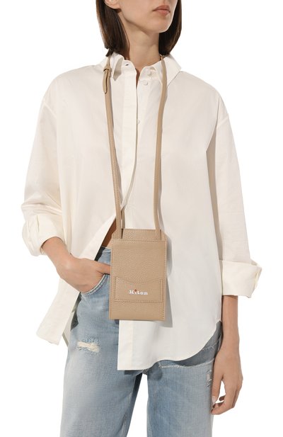 Кожаный чехол для iphone KITON бежевого цвета по цене 31600 руб., арт. DKAPN00739, фото 2 Кожаный чехол для iphone KITON, арт. DKAPN00739, фото 2