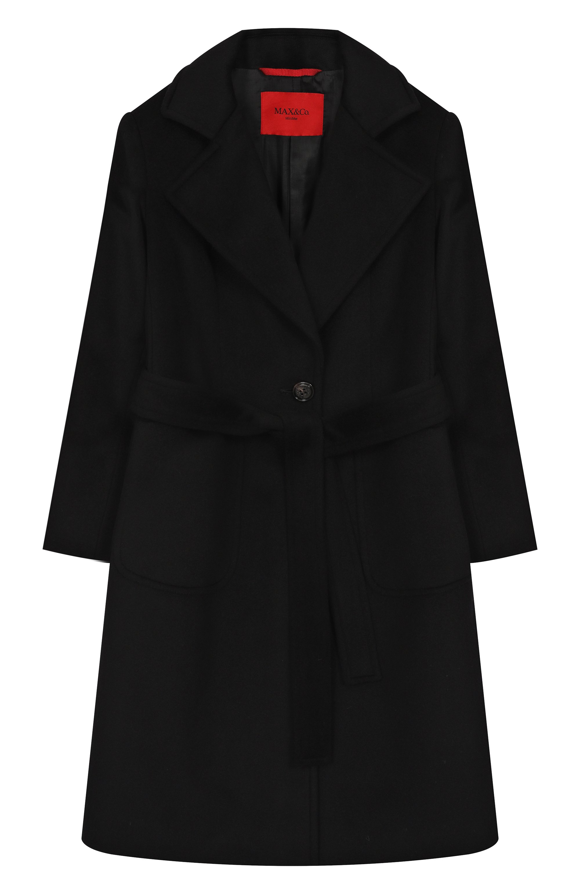 Шерстяное пальто MAX&CO черного цвета по цене 49150 руб., арт. MX0001-MX052, фото 1 Шерстяное пальто MAX&CO, арт. MX0001-MX052, фото 1