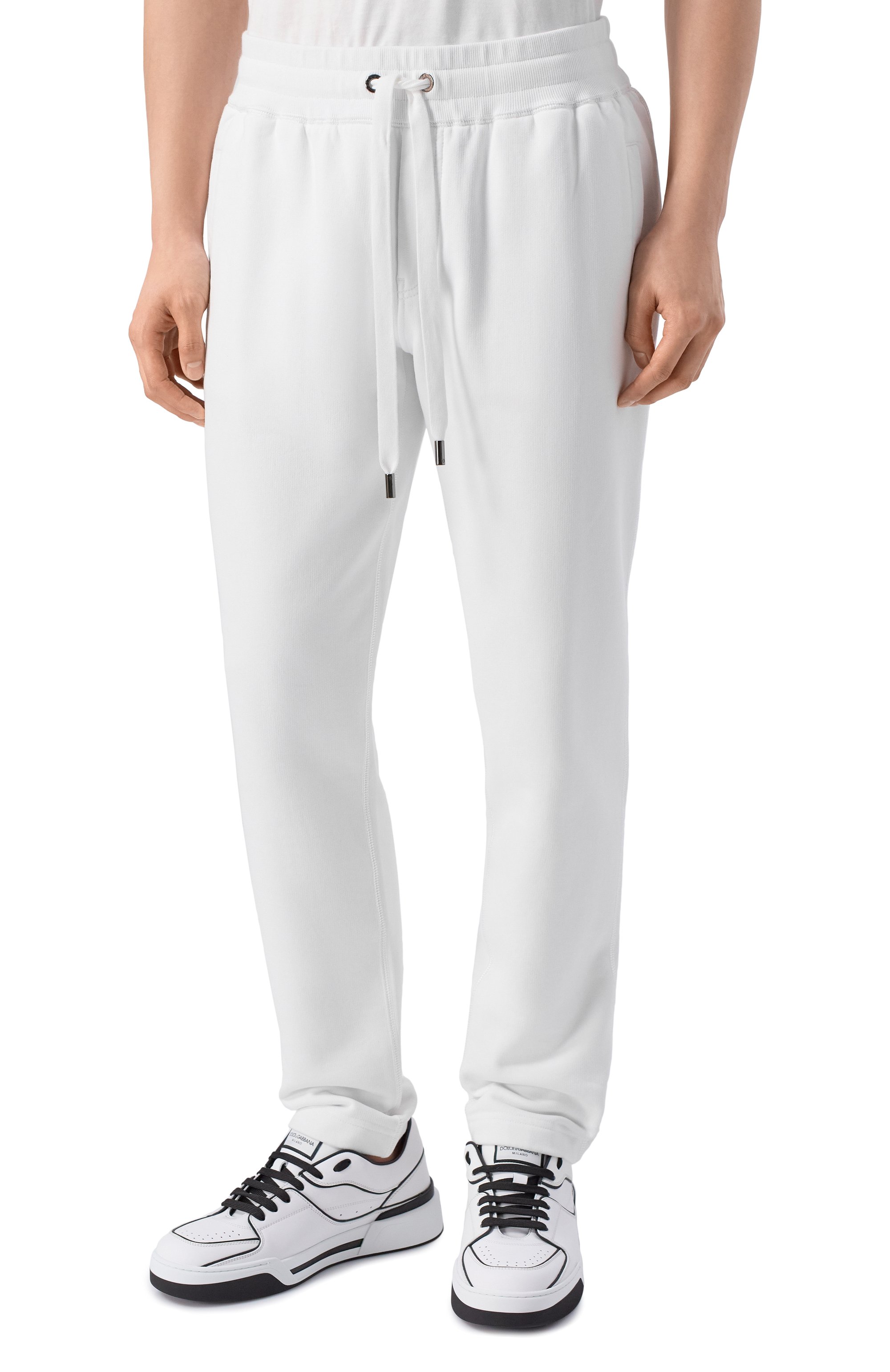 Хлопковые брюки DOLCE & GABBANA белого цвета по цене 78450 руб., арт. GZ12AT/G7P1C, фото 3 Хлопковые брюки DOLCE & GABBANA, арт. GZ12AT/G7P1C, фото 3