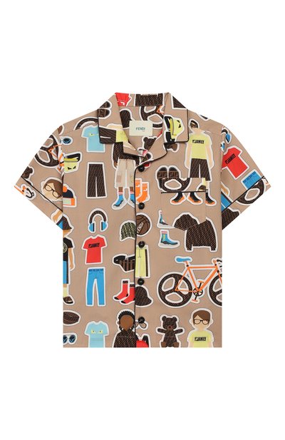 Хлопковая рубашка FENDI, арт. JMC100/AACU/3A-6A