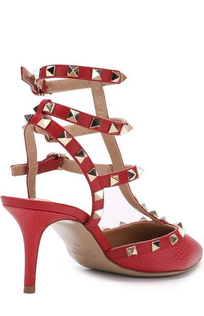 Кожаные туфли rockstud VALENTINO красного цвета по цене 125500 руб., арт. MW2S0375/VCE, фото 4 Кожаные туфли rockstud VALENTINO, арт. MW2S0375/VCE, фото 4