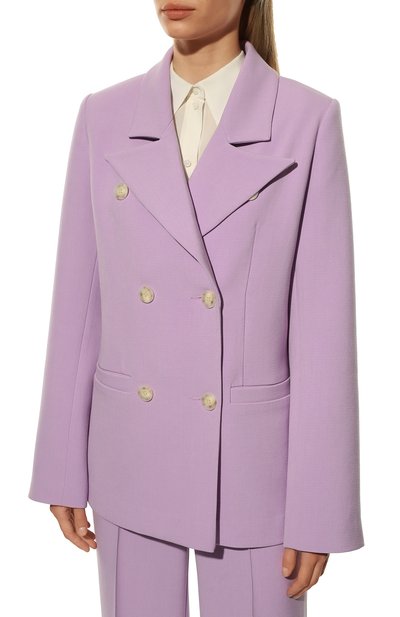 Жакет из вискозы LESYANEBO сиреневого цвета по цене 38000 руб., арт. SS22/H-108, фото 3 Жакет из вискозы LESYANEBO, арт. SS22/H-108, фото 3