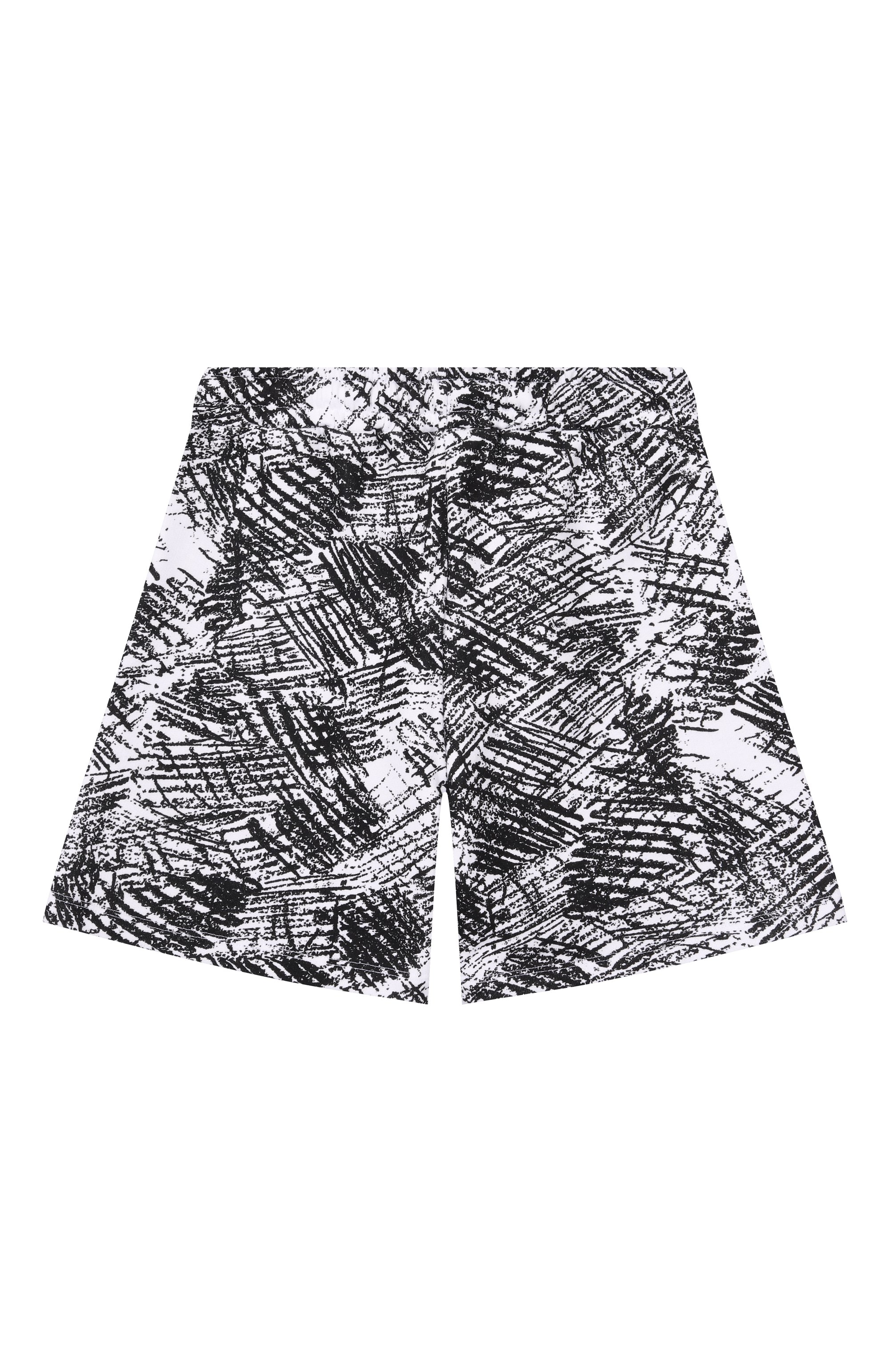 Хлопковые шорты MSGM KIDS черно-белого цвета по цене 10950 руб., арт. S6MSJUBE139, фото 2 Хлопковые шорты MSGM KIDS, арт. S6MSJUBE139, фото 2