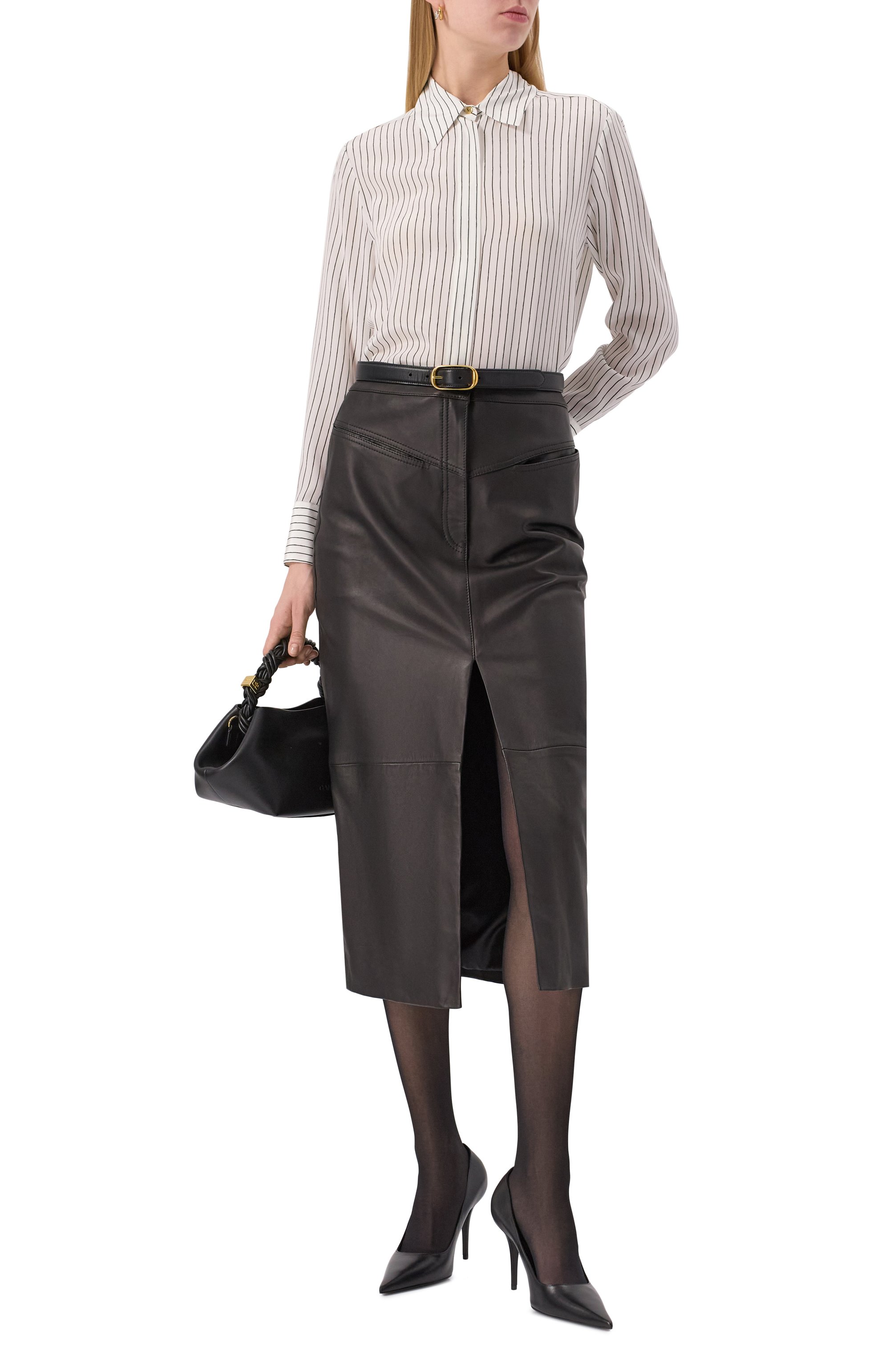 Кожаная юбка HUGO черного цвета по цене 52300 руб., арт. 50529939, фото 2 Кожаная юбка HUGO, арт. 50529939, фото 2