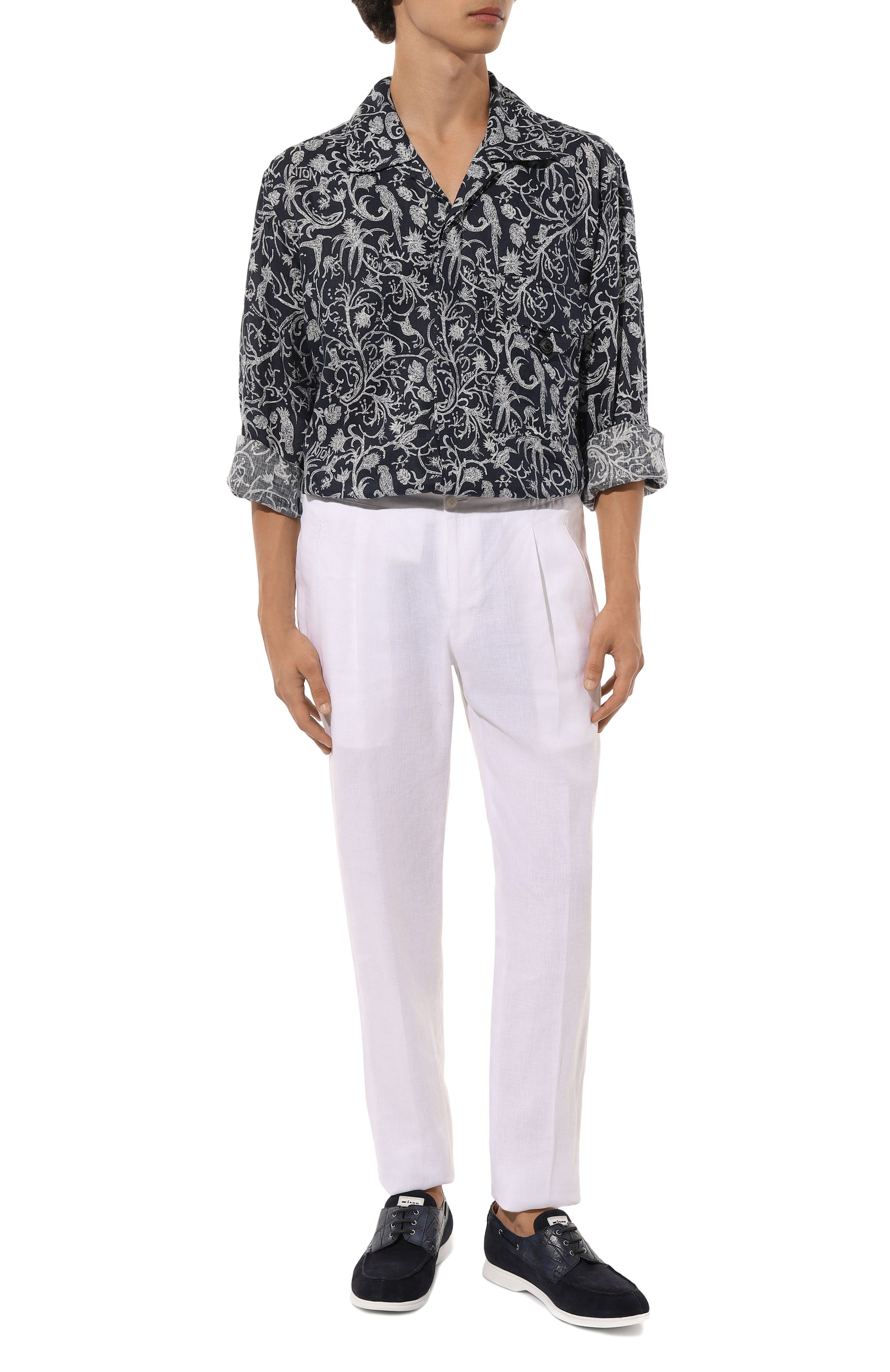 Топсайдеры с отделкой из кожи аллигатора KITON, арт. USSA085N00978, фото 2