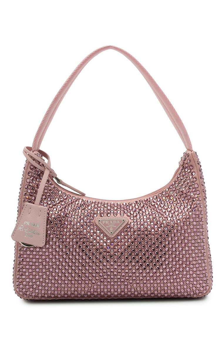 Женская сумка prada re-edition 2000 PRADA розового цвета, арт. 1NE515-2AWL-F0E18 | Фото 1 (Материал: Текстиль; Размер: small; Сумки-технические: Сумки top-handle)