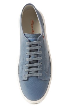 Мужские кожаные кеды SANTONI голубого цвета, арт. MBCG21571BARCMMD | Фото 6 (Материал внутренний: Натуральная кожа; Драгоценные камни: Проставлено; Материал сплава: Проставлено; Подошва: Массивная; Материал внешний: Натуральная кожа; Материал утеплителя: Без утеплителя; Стили: Классический; Кросс-КТ: Низкие)