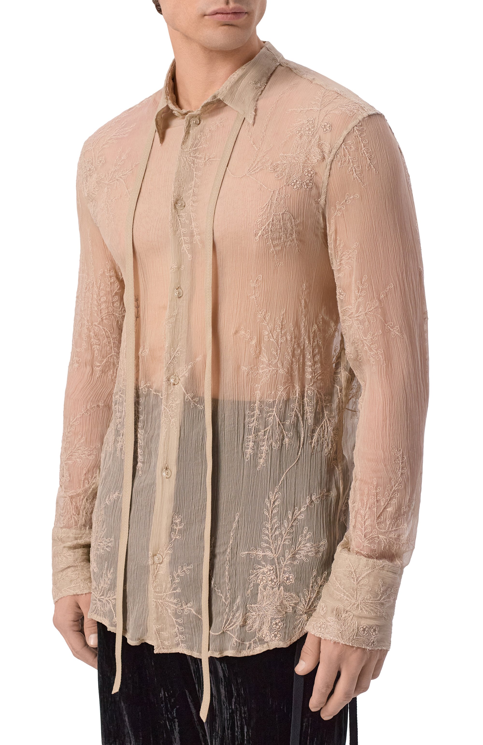Рубашка из шелка и хлопка ANN DEMEULEMEESTER, арт. B0013974/FA735, фото 3