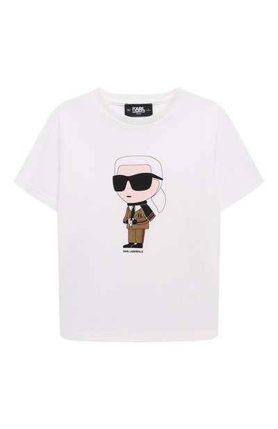 Хлопковая футболка KARL LAGERFELD KIDS, арт. Z30241