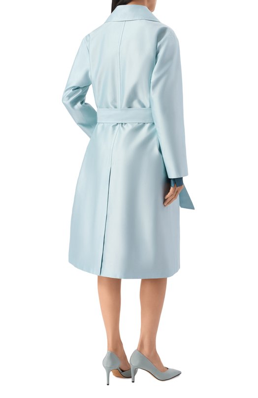 Тренч из хлопка и шелка Kiton D61615K09R1921 Голубой  D61615K09R1921 Фото 4