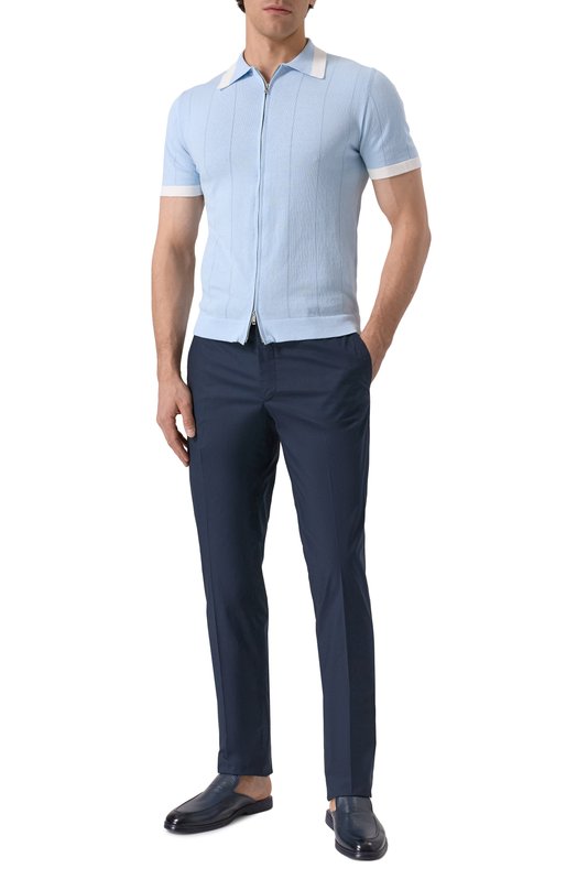Хлопковые брюки Slowear 1W0084/9208B Синий  1W0084/9208B Фото 2
