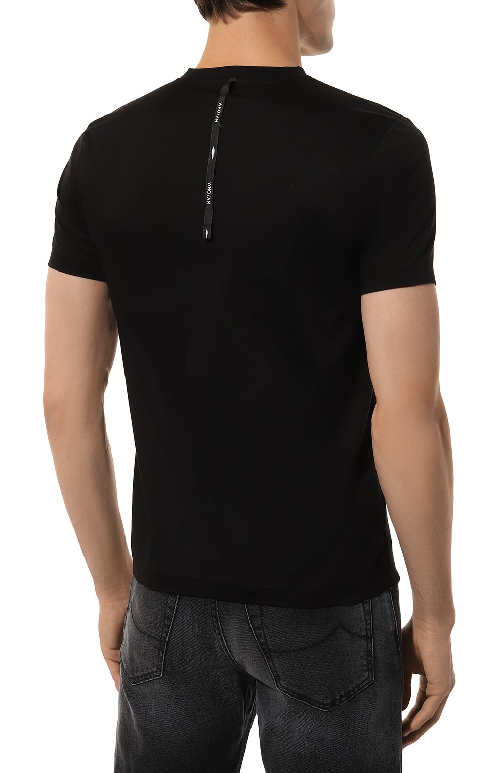 Хлопковая футболка WHO_AM, арт. MTS1-P243-BLK, фото 4