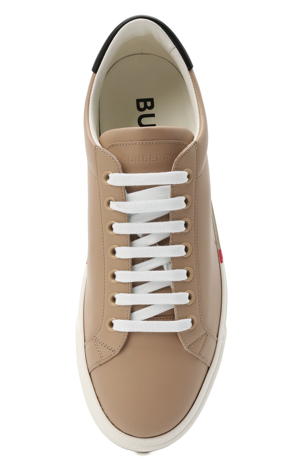 Кожаные кеды BURBERRY бежевого цвета по цене 46800 руб., арт. 8037195, фото 5 Кожаные кеды BURBERRY, арт. 8037195, фото 5