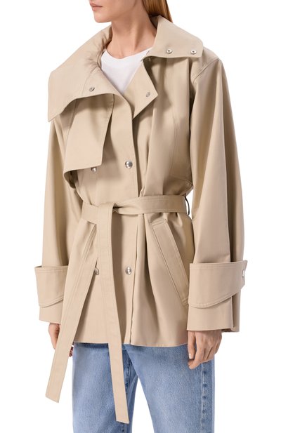 Хлопковый тренч IRO бежевого цвета по цене 88100 руб., арт. WP137RALYA, фото 3 Хлопковый тренч IRO, арт. WP137RALYA, фото 3