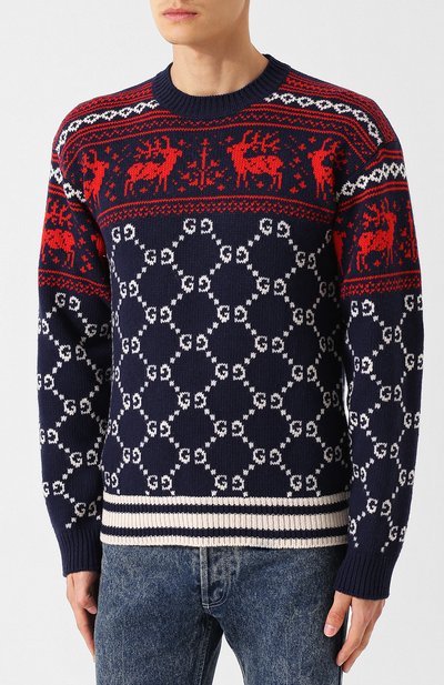 Шерстяной свитер с принтом GUCCI, арт. 522996/X9U41, фото 3