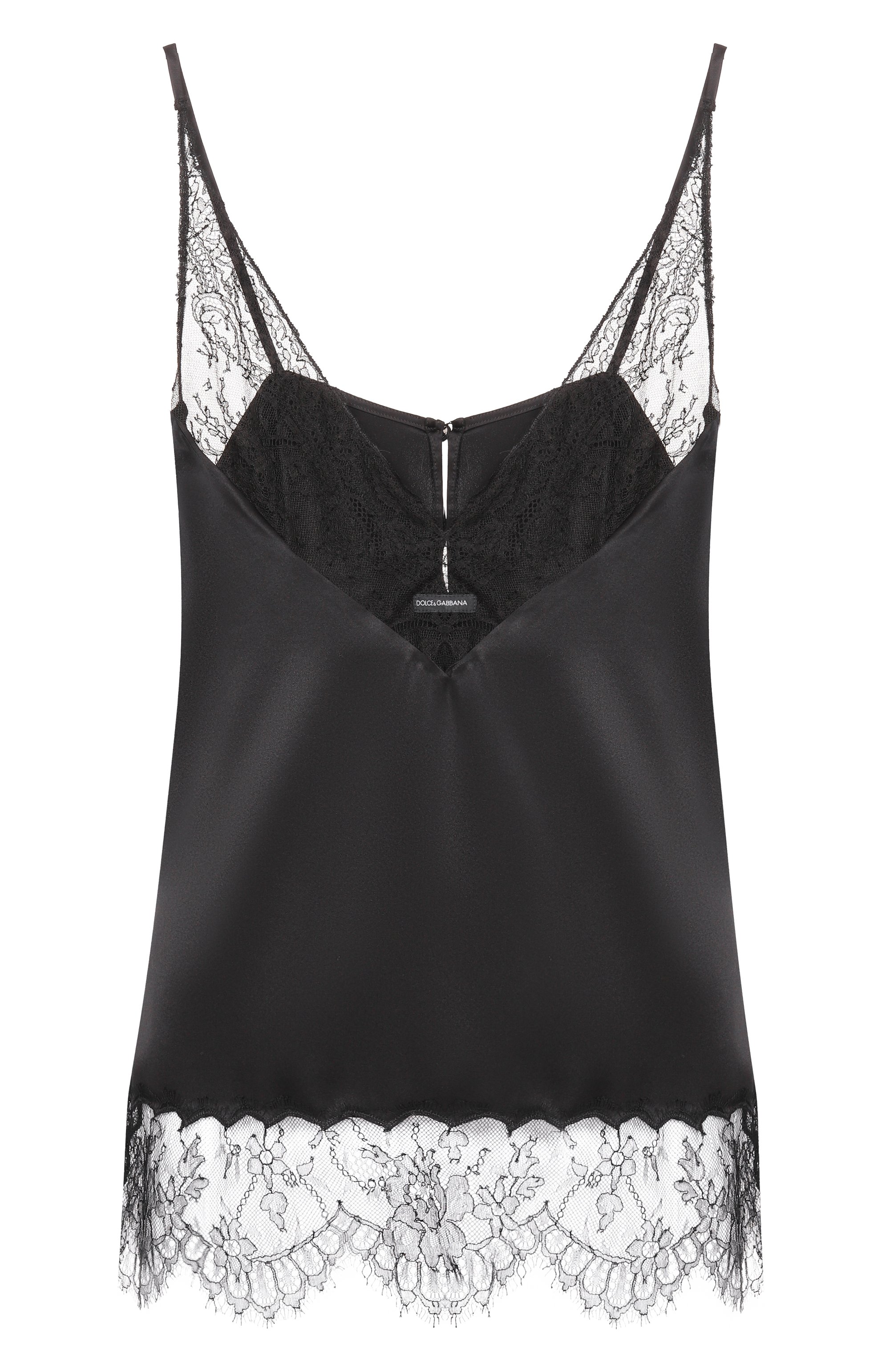 Атласный топ DOLCE & GABBANA черного цвета по цене 191500 руб., арт. F7BN5T/FU1AU, фото 1 Атласный топ DOLCE & GABBANA, арт. F7BN5T/FU1AU, фото 1