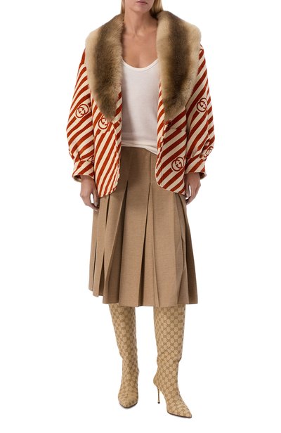 Полупальто с отделкой из ягненка GUCCI, арт. 858164/ZAUGV, фото 2