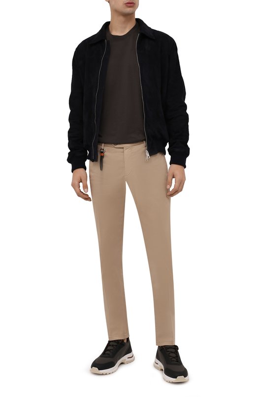 Брюки из хлопка и шелка Marco Pescarolo SLIM80/ZIP/4500 Бежевый  SLIM80/ZIP/4500 Фото 2