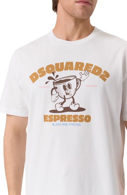 Хлопковая футболка Dsquared2 S74GD1452/D20020 Белый  S74GD1452/D20020 Фото 5