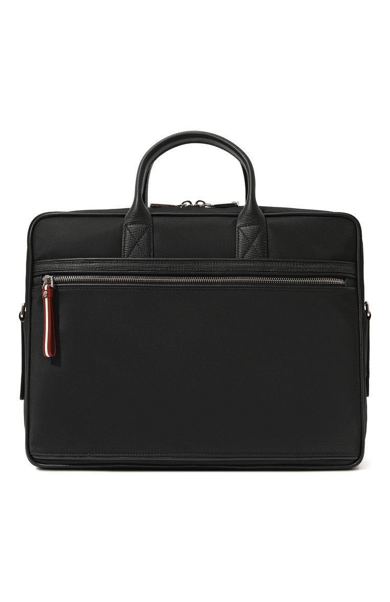 Мужская портфель BALLY черного цвета, арт. 600731/21397 | Фото 6 (Размер: large; Материал: Текстиль; Ремень/цепочка: На ремешке)