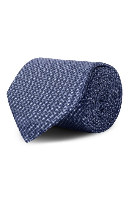 Мужской шелковый галстук CORNELIANI темно-синего цвета, арт. 25U302-2520303 | Фото 1 (Нос: Не проставлено; Материал: Текстиль, Шелк; Материал сплава: Проставлено)
