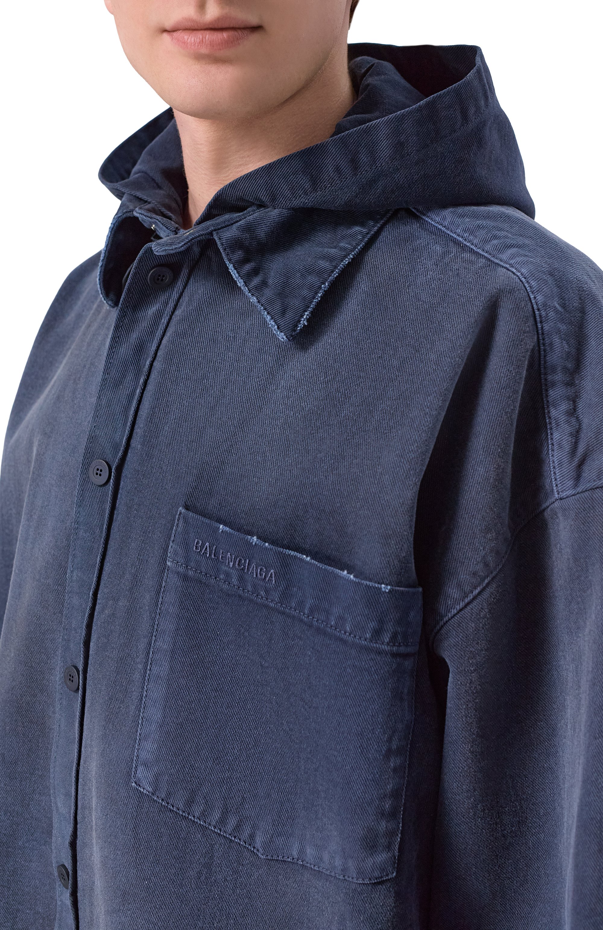 Джинсовая куртка-рубашка BALENCIAGA, арт. 857178/TTW64, фото 5