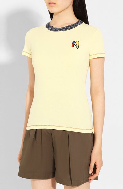 Хлопковая футболка M MISSONI желтого цвета по цене 8995 руб., арт. 2DL00046/2J002U, фото 3 Хлопковая футболка M MISSONI, арт. 2DL00046/2J002U, фото 3