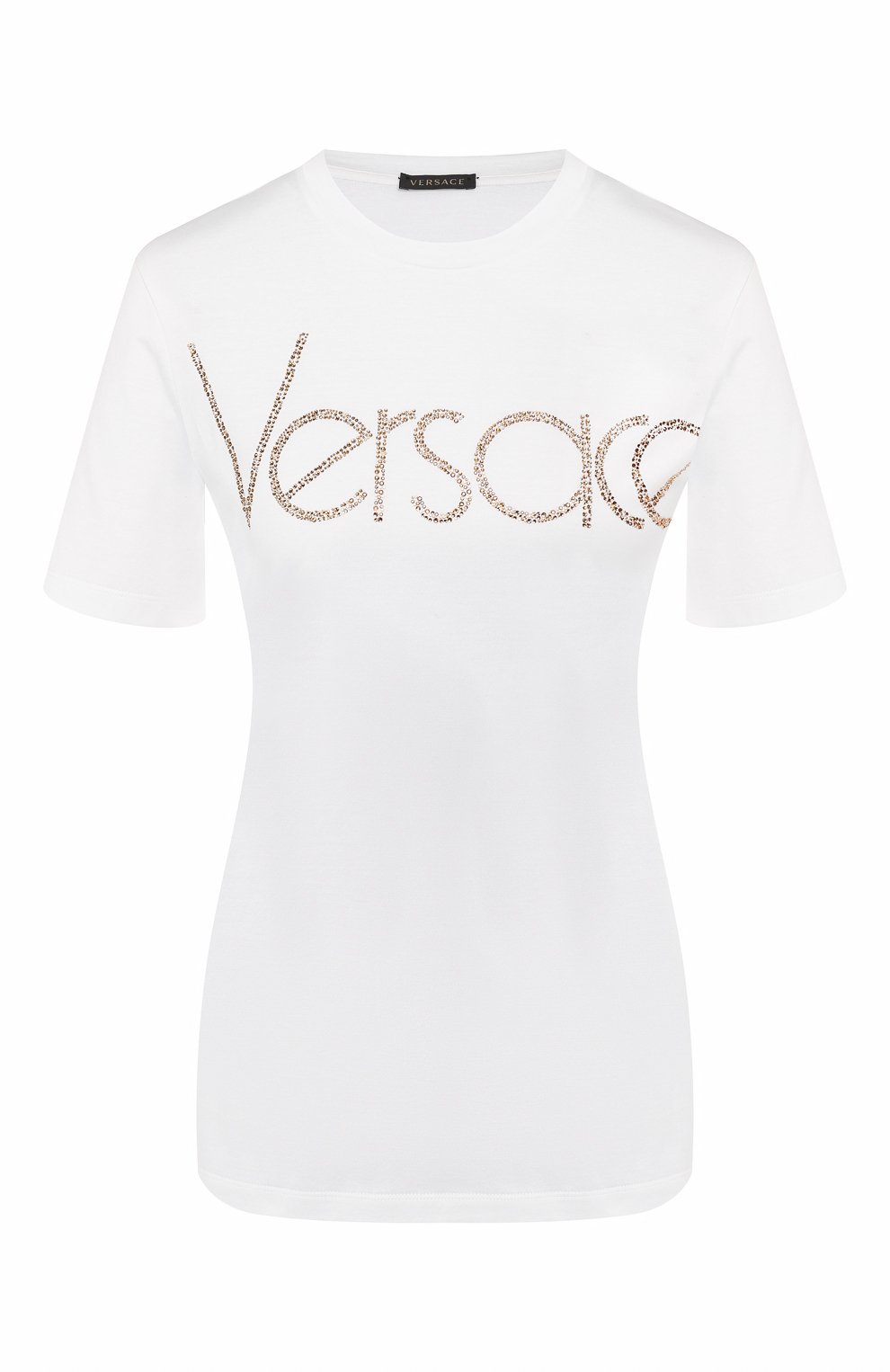 Хлопковая футболка VERSACE белого цвета по цене 43150 руб., арт. A83050/A201952, фото 1 Хлопковая футболка VERSACE, арт. A83050/A201952, фото 1