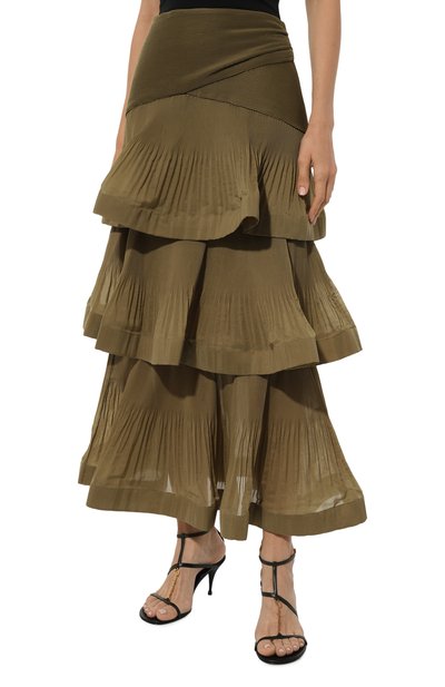 Юбка ZIMMERMANN хаки цвета по цене 99500 руб., арт. 4891SRS24, фото 3 Юбка ZIMMERMANN, арт. 4891SRS24, фото 3
