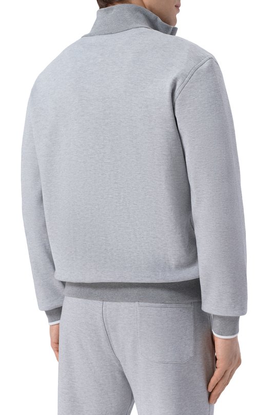 Хлопковая толстовка Brioni UJNU0L/PA611 Серый  UJNU0L/PA611 Фото 4