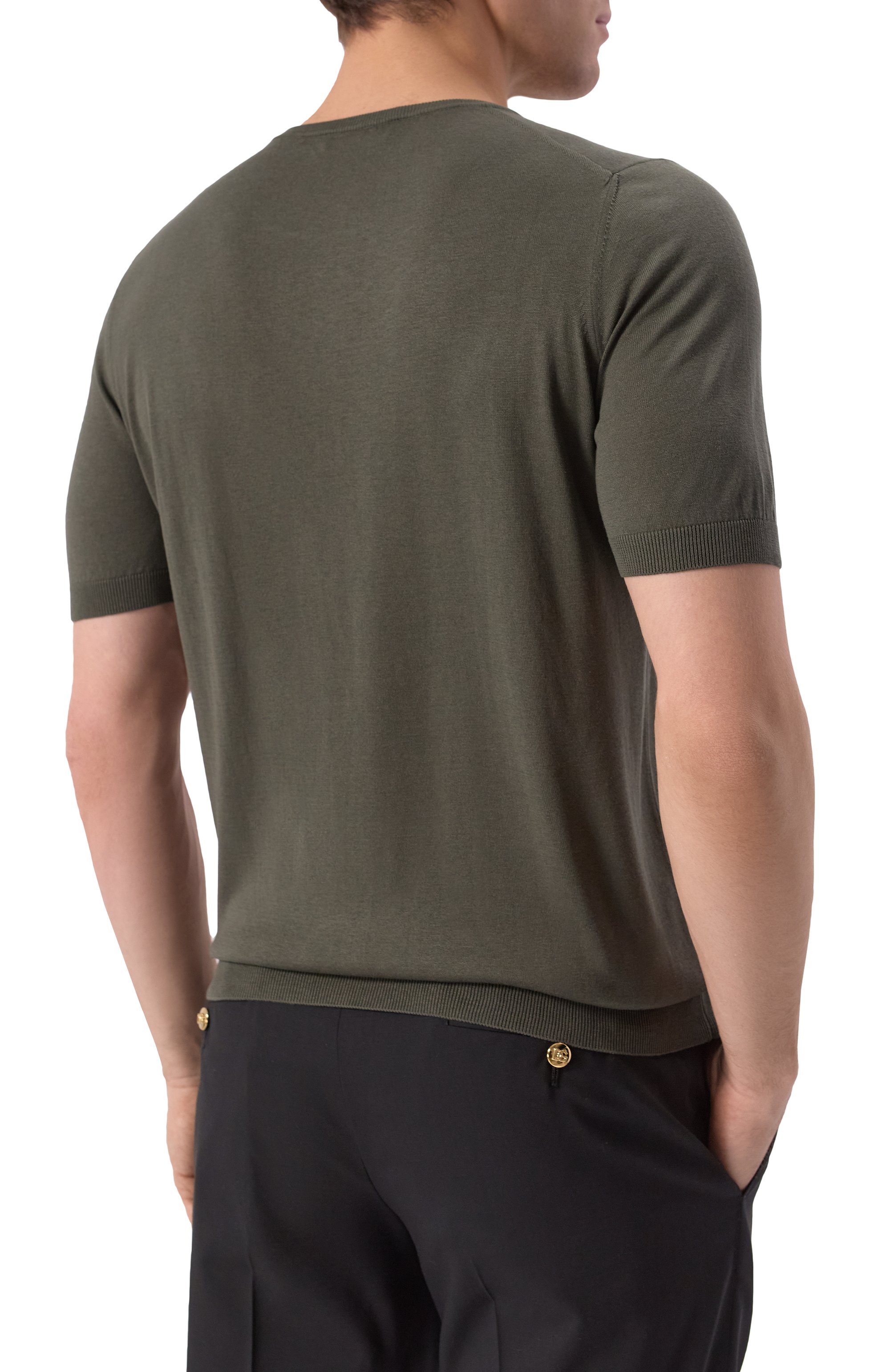 Шелковый джемпер GRAN SASSO хаки цвета по цене 28550 руб., арт. 43112/23503, фото 4 Шелковый джемпер GRAN SASSO, арт. 43112/23503, фото 4