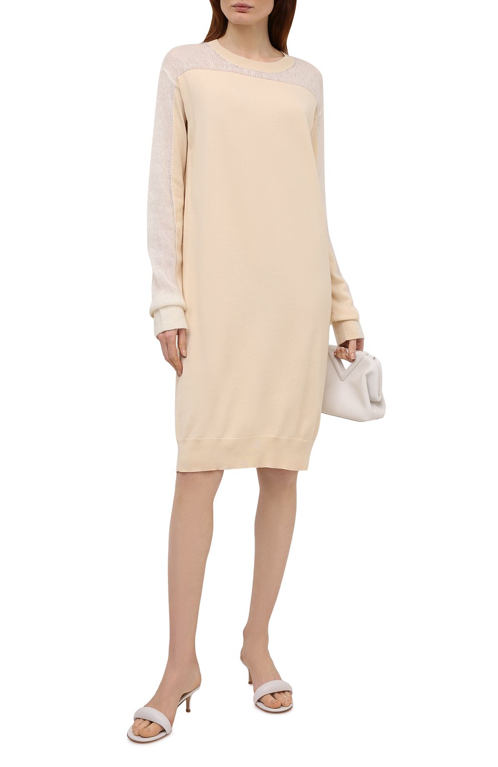 Хлопковое платье MAISON MARGIELA кремового цвета по цене 58300 руб., арт. S51CU0252/S17676, фото 2 Хлопковое платье MAISON MARGIELA, арт. S51CU0252/S17676, фото 2