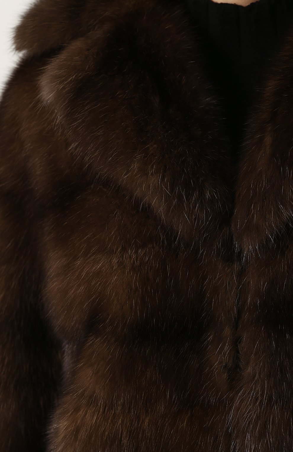 Шуба прямого кроя с отложным воротником из меха соболя VALENTINO, арт. NF3FA287/3AF, фото 5
