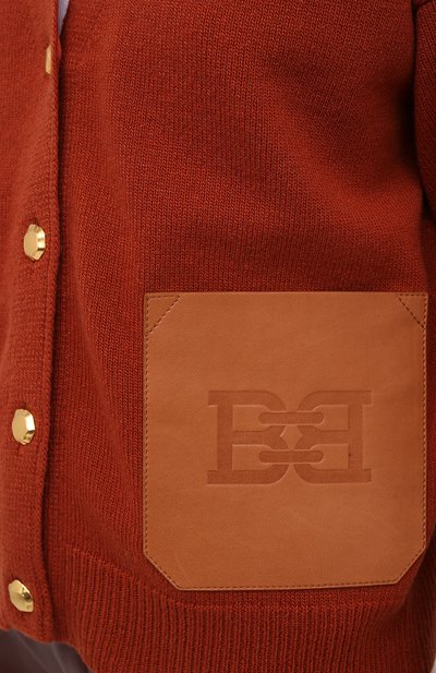 Кардиган из шерсти и кашемира BALLY коричневого цвета по цене 44850 руб., арт. L5LR472K-8J465/594, фото 5 Кардиган из шерсти и кашемира BALLY, арт. L5LR472K-8J465/594, фото 5