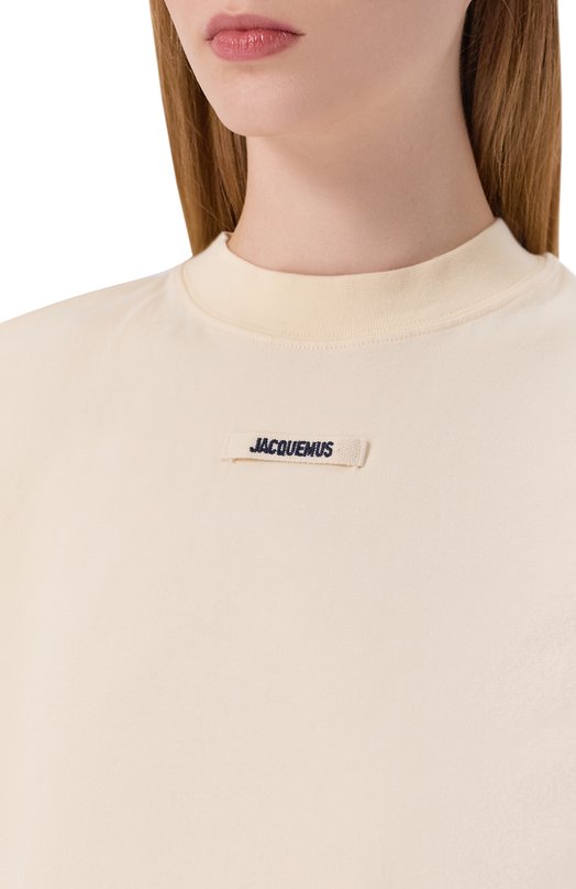 Хлопковая футболка Jacquemus 24ETSW00133AJ0/0124 Кремовый  24ETSW00133AJ0/0124 Фото 5