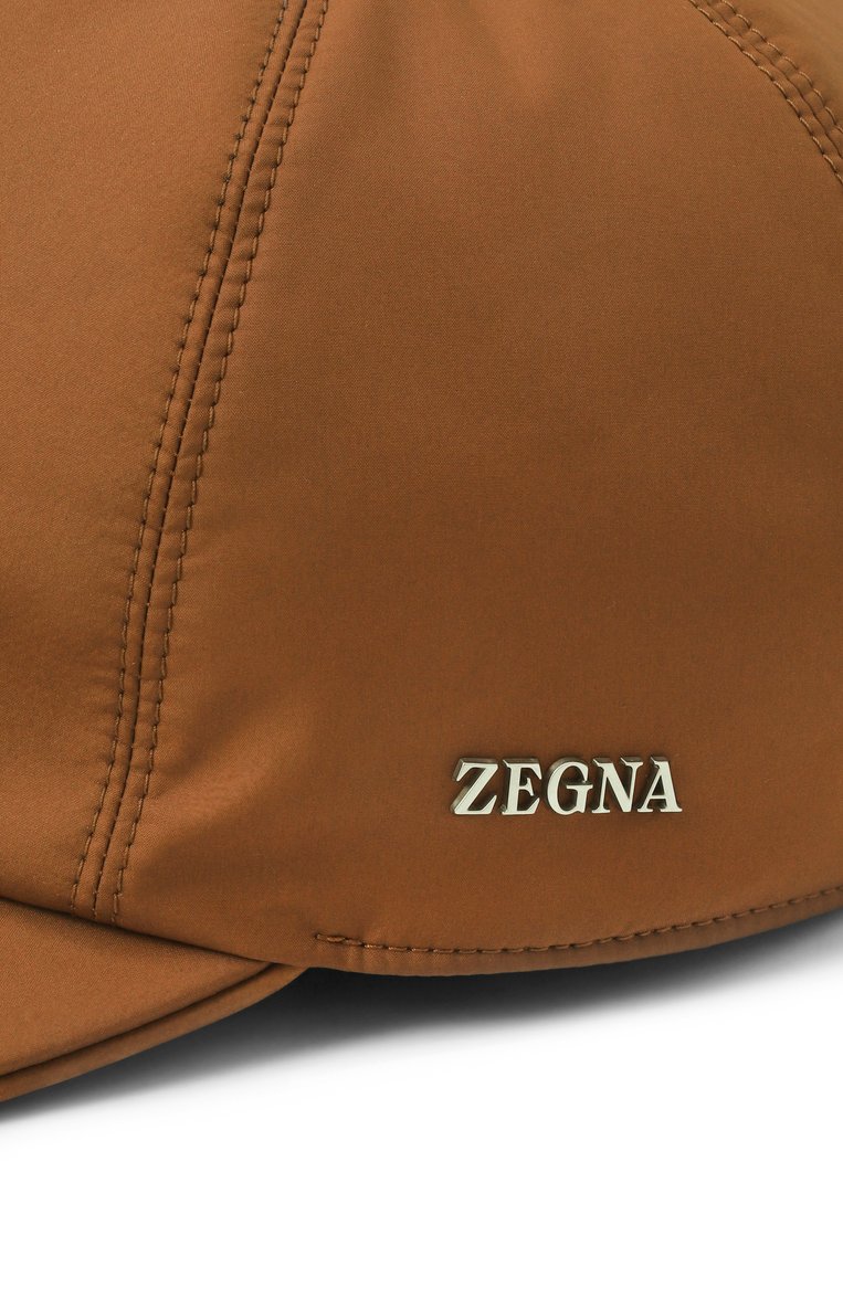 Мужская бейсболка ZEGNA коричневого цвета, арт. B8C/E8I00H | Фото 4 (Нос: Не проставлено; Материал: Синтетический материал, Текстиль)