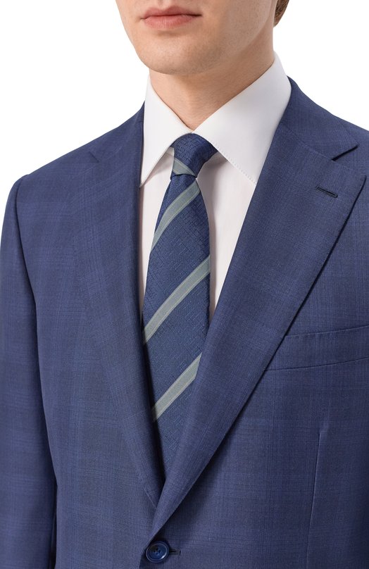 Шелковый галстук Zilli CRAV02M0600VER000 Синий  CRAV02M0600VER000 Фото 2