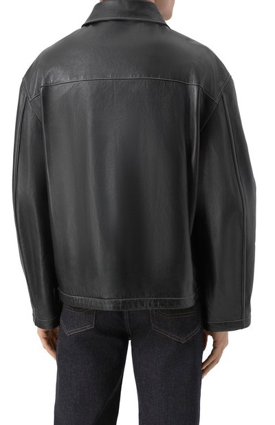 Кожаная куртка-рубашка KITON черного цвета по цене 599000 руб., арт. UGK119MK0280H01, фото 4 Кожаная куртка-рубашка KITON, арт. UGK119MK0280H01, фото 4