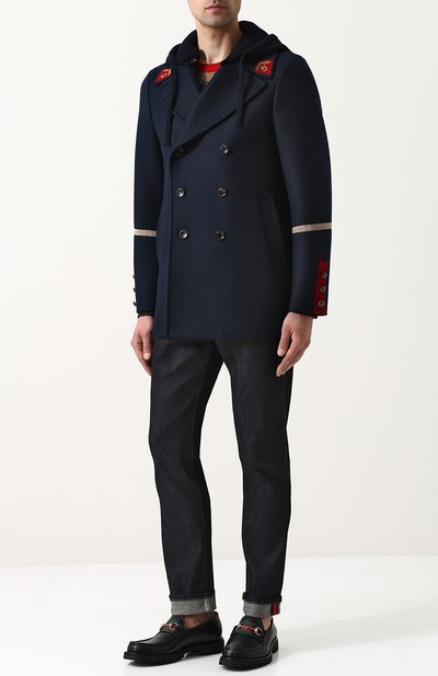 Кожаные лоферы web  с пряжкой-трензелем GUCCI, арт. 496246/ARPA0, фото 2