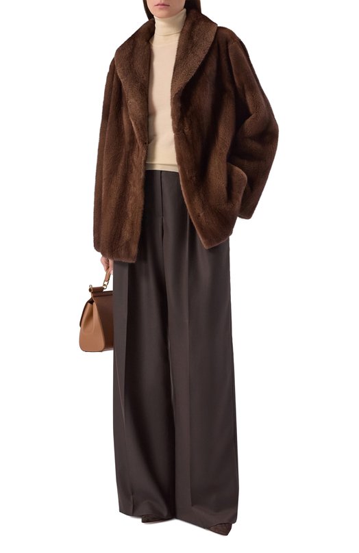 Шуба из норки Giulia Gurman 2503DB Коричневый  2503DB Фото 2