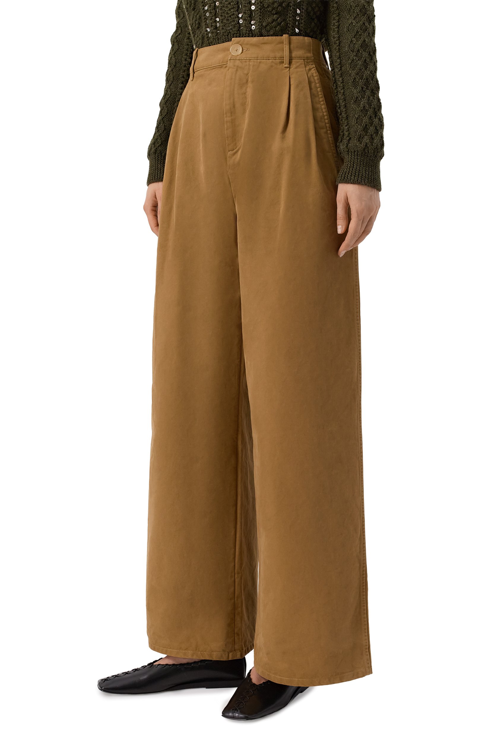 Хлопковые брюки JIL SANDER бежевого цвета по цене 155500 руб., арт. J02KA0408/J45369, фото 3 Хлопковые брюки JIL SANDER, арт. J02KA0408/J45369, фото 3
