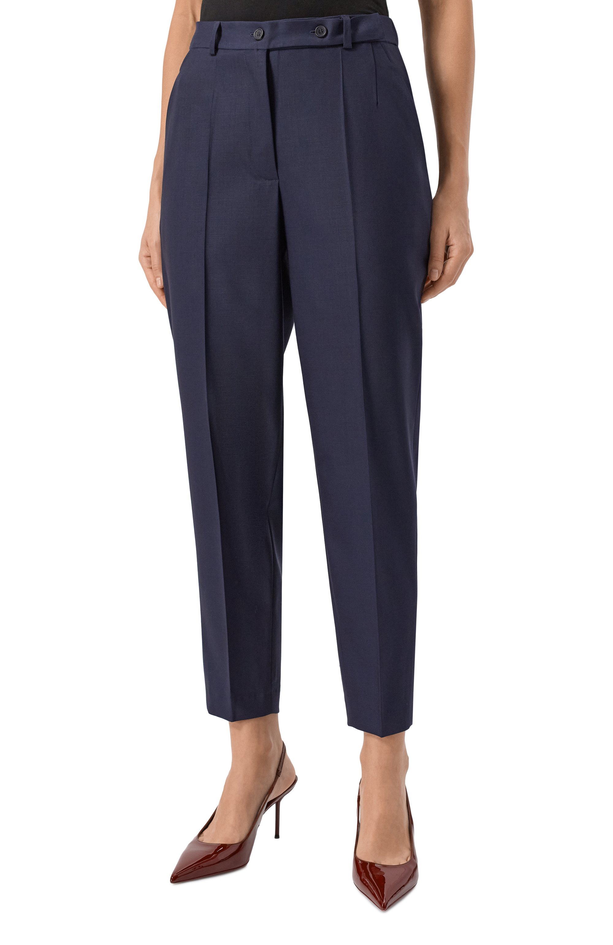 Шерстяные брюки NOBLE&BRULEE темно-синего цвета по цене 53000 руб., арт. NB114/010923/722, фото 3 Шерстяные брюки NOBLE&BRULEE, арт. NB114/010923/722, фото 3