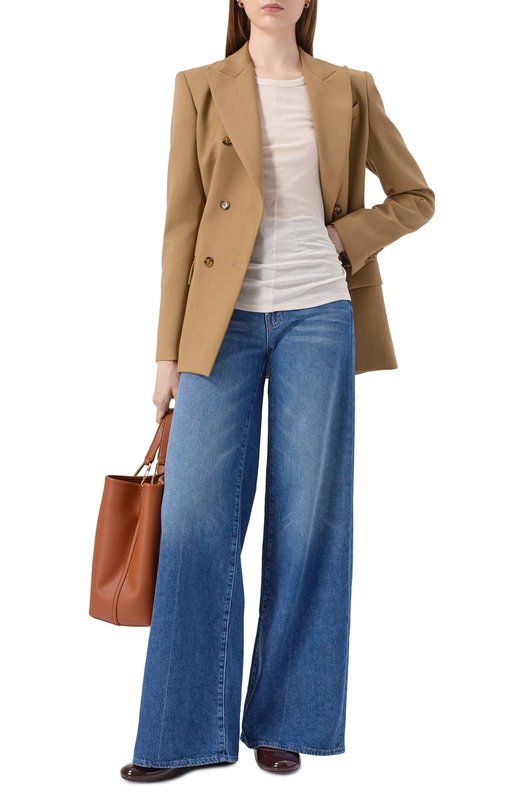 Хлопковый лонгслив Weekend Max Mara VINCITA Кремовый  VINCITA Фото 2