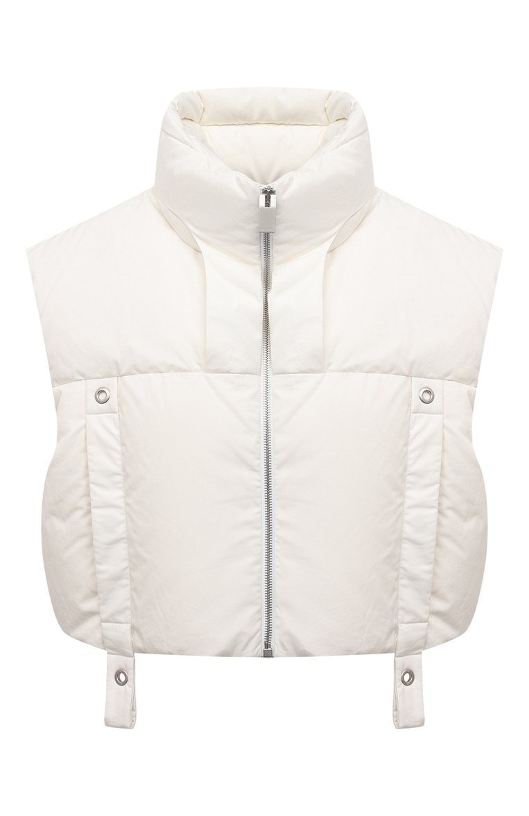 Женский пуховый жилет 6 moncler 1017 alyx 9sm MONCLER GENIUS белого цвета, арт. G2-09Y-1A000-02-54AH4 | Фото 1 (Материал подклада: Хлопок; Материал утеплителя: Пух и перо; Длина (верхняя одежда): Короткие; Материал внешний: Хлопок; Стили: Спорт-шик; Кросс-КТ: Пуховик; Материал сплава: Проставлено; Драгоценные камни: Проставлено; Региональные ограничения белый список (Axapta Mercury): Не проставлено; Нос: Не проставлено)