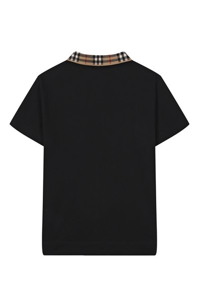 Хлопковое поло BURBERRY черного цвета по цене 29350 руб., арт. 8105570, фото 2 Хлопковое поло BURBERRY, арт. 8105570, фото 2