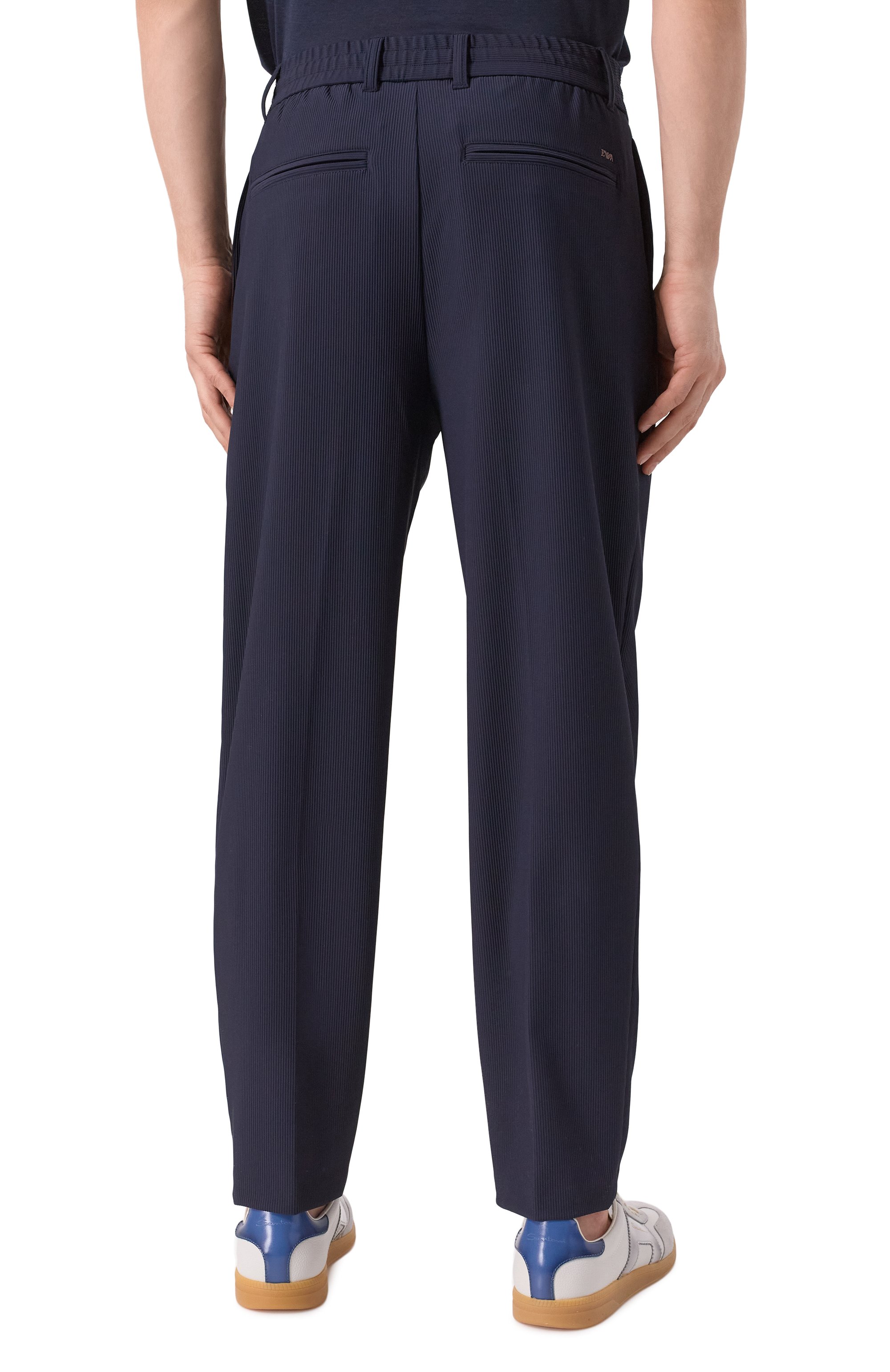 Брюки EMPORIO ARMANI темно-синего цвета по цене 28550 руб., арт. EM001508/AF14076, фото 4 Брюки EMPORIO ARMANI, арт. EM001508/AF14076, фото 4