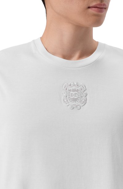 Хлопковая майка DOLCE & GABBANA белого цвета по цене 59250 руб., арт. G8SW2Z/G7QNN, фото 5 Хлопковая майка DOLCE & GABBANA, арт. G8SW2Z/G7QNN, фото 5