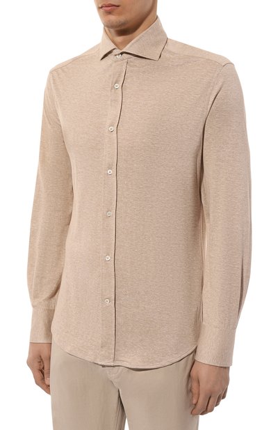 Рубашка изо льна и хлопка BRUNELLO CUCINELLI, арт. MW835B2269, фото 3