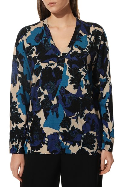 Шерстяной пуловер DRIES VAN NOTEN синего цвета по цене 78400 руб., арт. 222-031293-5701, фото 3 Шерстяной пуловер DRIES VAN NOTEN, арт. 222-031293-5701, фото 3